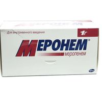 Меронем порошок для приг. раствора для в/в введ. 1000мг 10шт