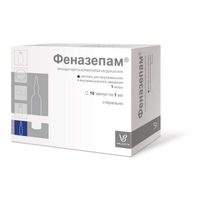 Феназепам раствор для в/в и в/м введ. 1мг/мл 1мл 10шт