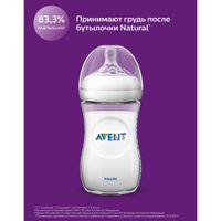 Бутылочка с силиконовой соской медленный поток с 1 мес. Natural Avent/Авент 260мл (SCF070/24) миниатюра фото №6