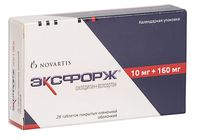 Эксфорж таблетки п/о плен. 10мг+160мг 28шт
