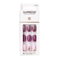 Лак твердый для маникюра короткая длина Фиолетовый каледоскоп imPRESS Kiss 30шт