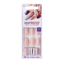Лак твердый для маникюра длина средняя Безмятежность imPRESS Manicure Kiss 30шт