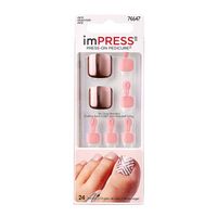 Лак твердый для педикюра Стальной отблеск imPRESS Kiss 24шт