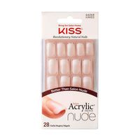 Набор накладных ногтей с клеем средней длины Шелковый кашемир Salon Acrylic French Nude Kiss 28шт