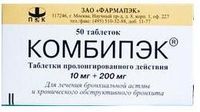 Комбипэк таблетки пролонгированного действия 10мг+200мг 50шт