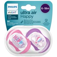 Пустышка силиконовая для девочек 6-18 мес. Ultra Air Philips Avent 2шт (SCF080/16) миниатюра фото №6
