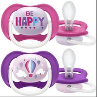 Пустышка силиконовая для девочек 6-18 мес. Ultra Air Philips Avent 2шт (SCF080/16) миниатюра
