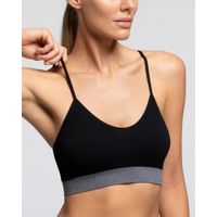Бюстгальтер на тонких бретельках черный Q-Nova Nylon 6.6 Eco Friendly Pompea р.L/XL миниатюра фото №7