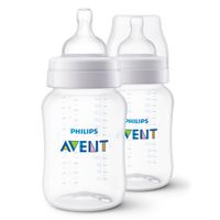 Бутылочка с силиконовой соской из полипропилена Anti-colic Philips Avent 260мл 2шт (SCF813/27) миниатюра