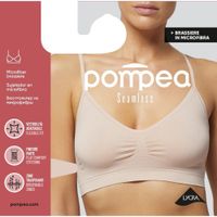 Бюстгалтер бесшовный на тонких бретельках из микрофибры телесный Pompea р.S/M