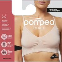 Бюстгальтер бесшовный на тонких бретельках из микрофибры черный Pompea р.L/XL