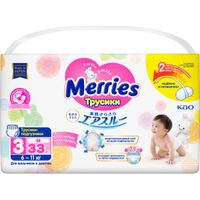 Подгузники-трусики для детей Merries/Меррис 6-11кг 33шт р.M