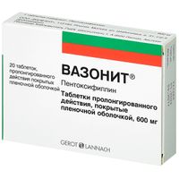Вазонит таблетки п/о плен. пролонг действия 600мг 20шт миниатюра фото №3