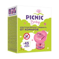 Комплект: Электрофумигатор+Жидкость от комаров детская средство инсектицидное Baby Picnic/Пикник 30мл