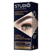 Краска для бровей и ресниц стойкая чёрная Black Studio Professional 50/30мл