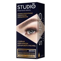 Краска для бровей и ресниц стойкая коричневая Brown Studio Professional 50/30мл