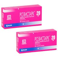 2Х Розистарк таблетки п/о плен. 20мг 28шт