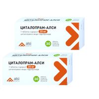 2Х Циталопрам таблетки п/о плен. 20мг 30шт