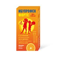 Ибупрофен Форте для детей апельсин со шприцем суспензия для приема внутрь 40мг/мл 200г 160мл