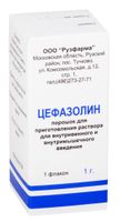 Цефазолин порошок для приг раствора для в/в и в/м введ. 1г фл.
