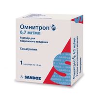 Омнитроп раствор для п/к введ. картридж 6,7мг/мл 1,5мл