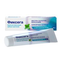 Крем для фиксации зубных протезов экстра сильная фиксация вкус мятный Фиксега 40г Крем для фиксации зубных протезов экстра сильная фиксация вкус мятный Фиксега 40г