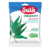 Леденцы фруктовые с витамином С эвкалипт без сахара Sula/Сула 60г
