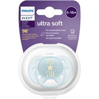 Пустышка силиконовая ортодонтическая с футляром 6-18 мес. Ultra Soft Philips Avent (SCF528/01) миниатюра фото №3