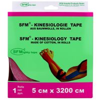 Тейп кинезиологический на хлопковой основе в рулоне розовый SFM-Plaster 5х3200см миниатюра фото №4
