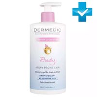 Крем-гель очищающий с 1 дня жизни Emolient Linum Baby Dermedic/Дермедик 500мл