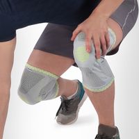 Бандаж компрессионный на коленный сустав с силиконовым кольцом SportSupport SB К01, серый, р.L (38-40см) миниатюра фото №3