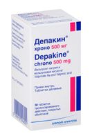Депакин Хроно таблетки п/о плен. пролонгированного действия 500мг 30шт