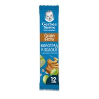 Батончик фруктово-злаковый виноград и яблоко Gerber/Гербер 25г