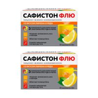 2Х Сафистон Флю вкус меда и лимона порошок для приг. раствора для приема внутрь пак. 500мг+25мг+200мг 4,95г 10шт