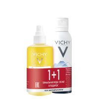 Набор для лица и тела Capital Soleil Vichy/Виши: Спрей солнцезащитный двухфазный SPF50 200мл+Вода термальная минерализирующая 150мл