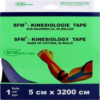 Тейп кинезиологический на хлопковой основе в рулоне синий SFM-Plaster 5см х 3200см миниатюра фото №4