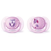 Пустышка силиконовая для девочек 0-6 мес. Ultrasoft Philips Avent 2шт миниатюра фото №2