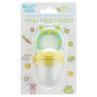 Ниблер с силиконовой сеточкой для детей с 6 мес. мятно-желтый Piggy Roxy-Kids/Рокси-Кидс