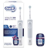 Набор Oral-B/Орал-би: Щетка зубная электрическая 3710 Vitality 100 Sensi Ultrathin+Нить зубная Pro Expert ClinLine 25м миниатюра фото №5