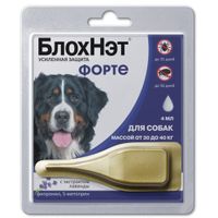 БлохНэт Форте капли на холку для собак от 30 до 40кг пипетка 4мл
