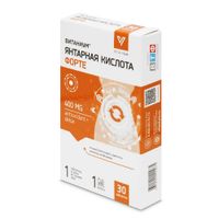 Янтарная кислота Форте Vitanium/Витаниум таблетки 400мг 30шт миниатюра фото №2 Янтарная кислота Форте Vitanium/Витаниум таблетки 400мг 30шт миниатюра фото №2