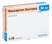Валсартан Зентива таблетки п/о плен. 80мг 28шт