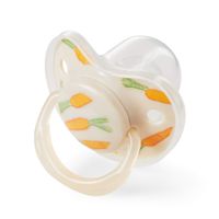 Соска-пустышка силиконовая симметричной формы молочный морковка 12-24 мес. Happy Baby/Хэппи Беби