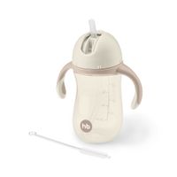 Поильник с трубочкой и ручками молочный Happy Baby/Хэппи Беби 260мл