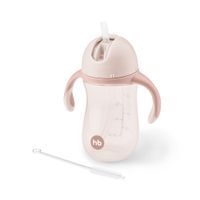 Поильник с трубочкой и ручками розовый Happy Baby/Хэппи Беби 260мл