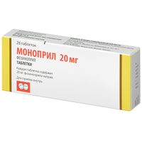 Моноприл таблетки 20мг 28шт миниатюра фото №2