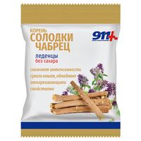 Корень солодки, чабрец с витамином С без сахара 911 Ваша служба спасения леденцы пакет 2,5г 50г миниатюра фото №2