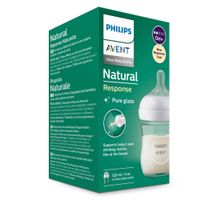 Бутылочка для кормления стеклянная с 0 мес. Natural Response Philips Avent 120мл (SCY930/01) миниатюра фото №2