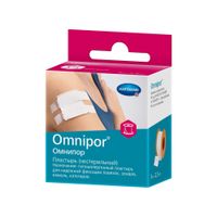 Пластырь гипоаллергенный из нетканого материала белый Omnipor/Омнипор 5м х 2,5см миниатюра