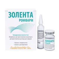 Золента Ромфарм лиофилизат для приг. концентрата для приг. раствора для инфузий 4мг+Вода для инъекций 5мл